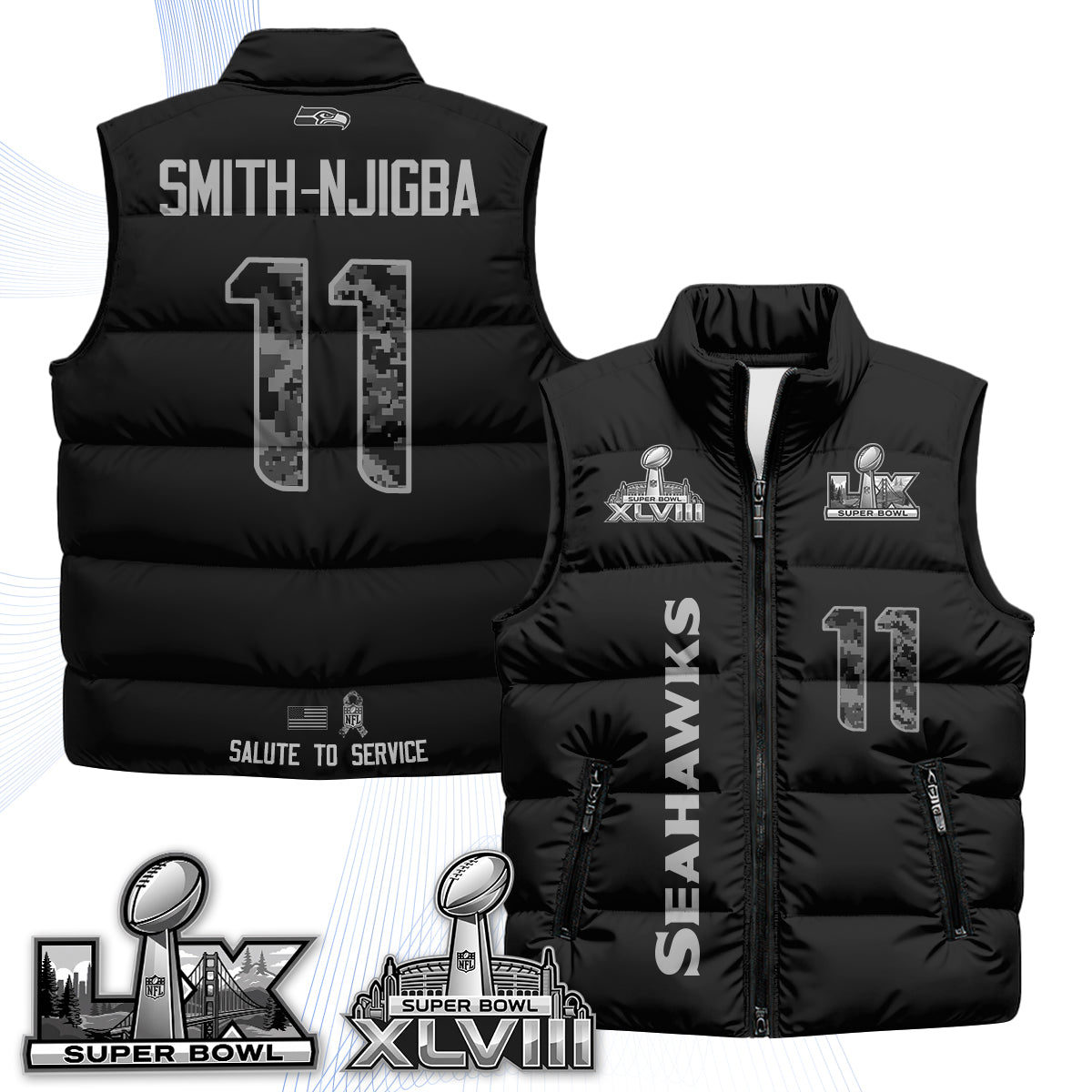 SEA 2026 Salute to Service Puffer Vest - Printed