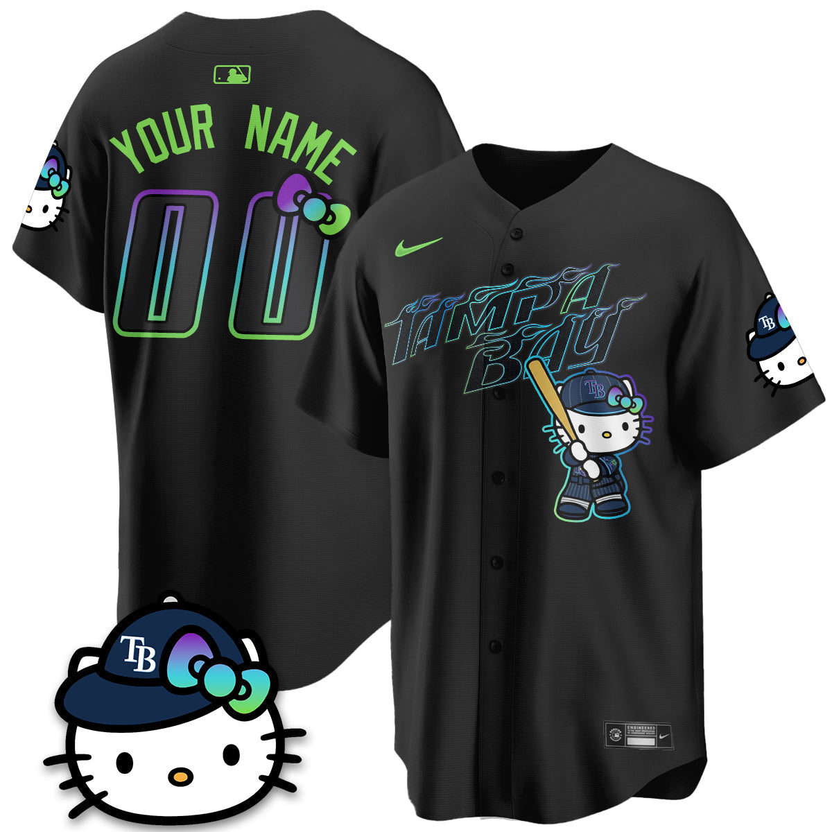 TB x Meow KT City Connect Vapor Custom Jersey - Stitched