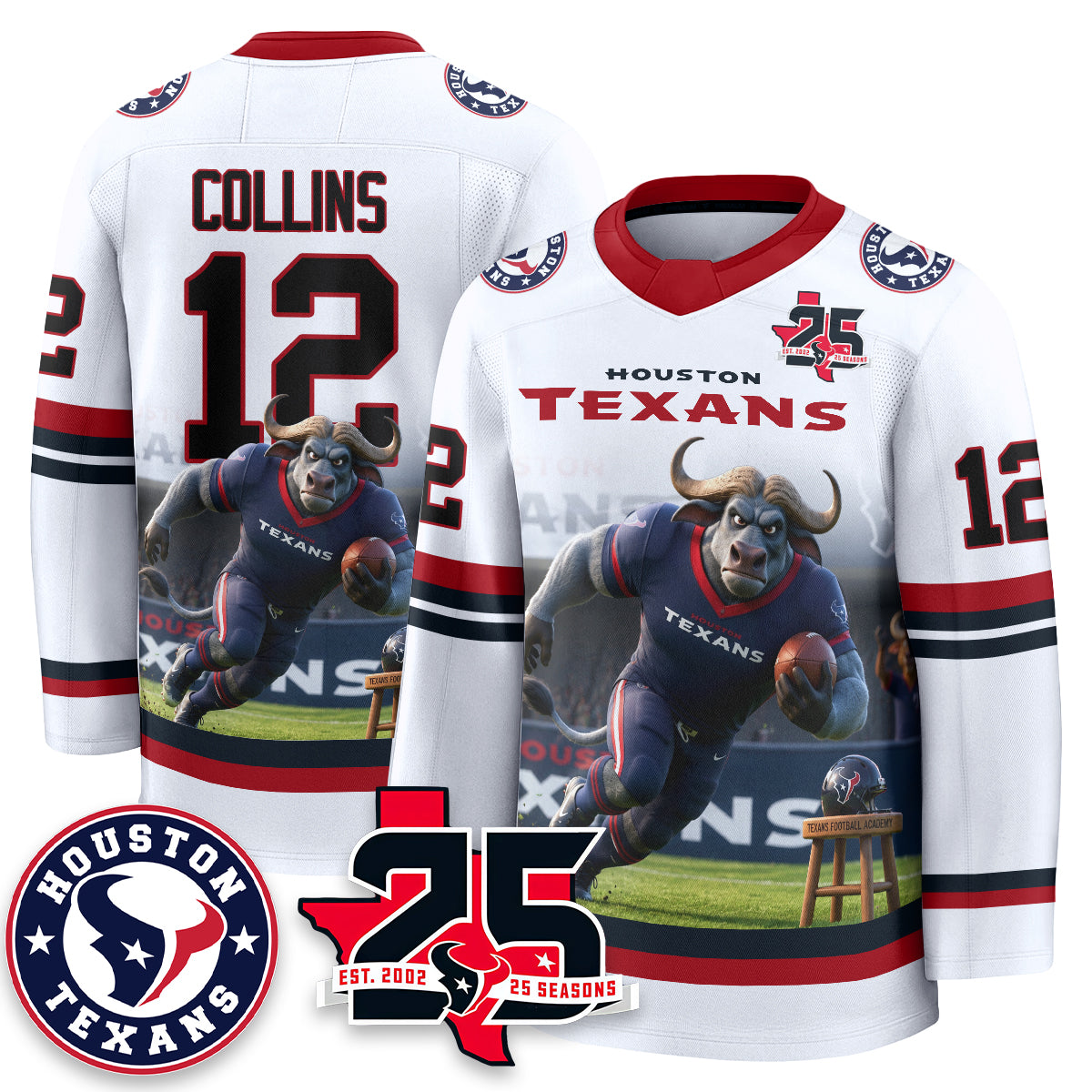 HOU x Bull Chief Edition Hockey Jersey - Printed