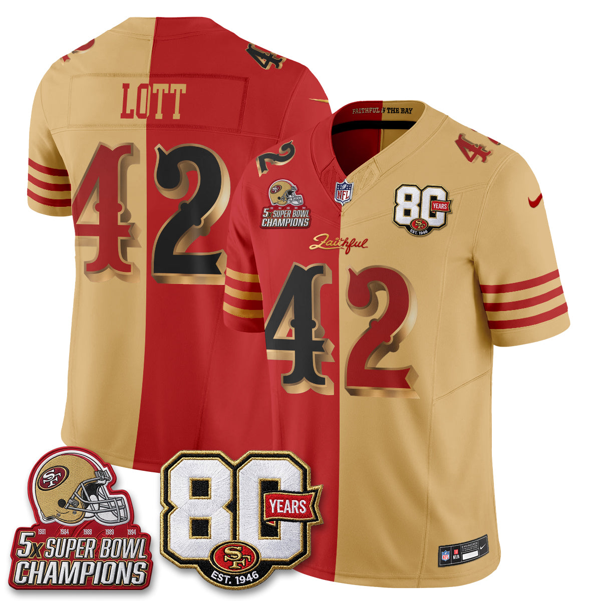 SF Rivalries Split Edition Vapor Jersey - Stitched