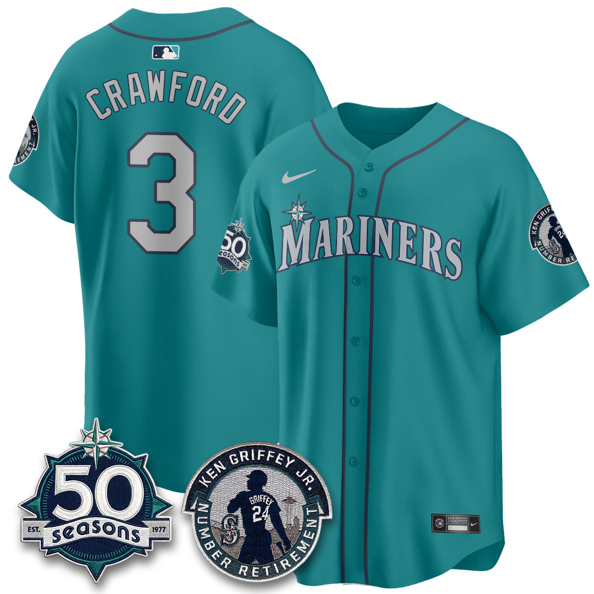 SEA Ken Griffey Jr. Patch Vapor Premier Limited Jersey - Stitched