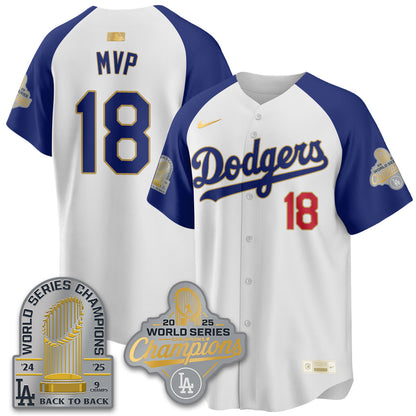 LAD Gold Collection Stadium Vapor Limited Jersey - 9x Champs - Stitched