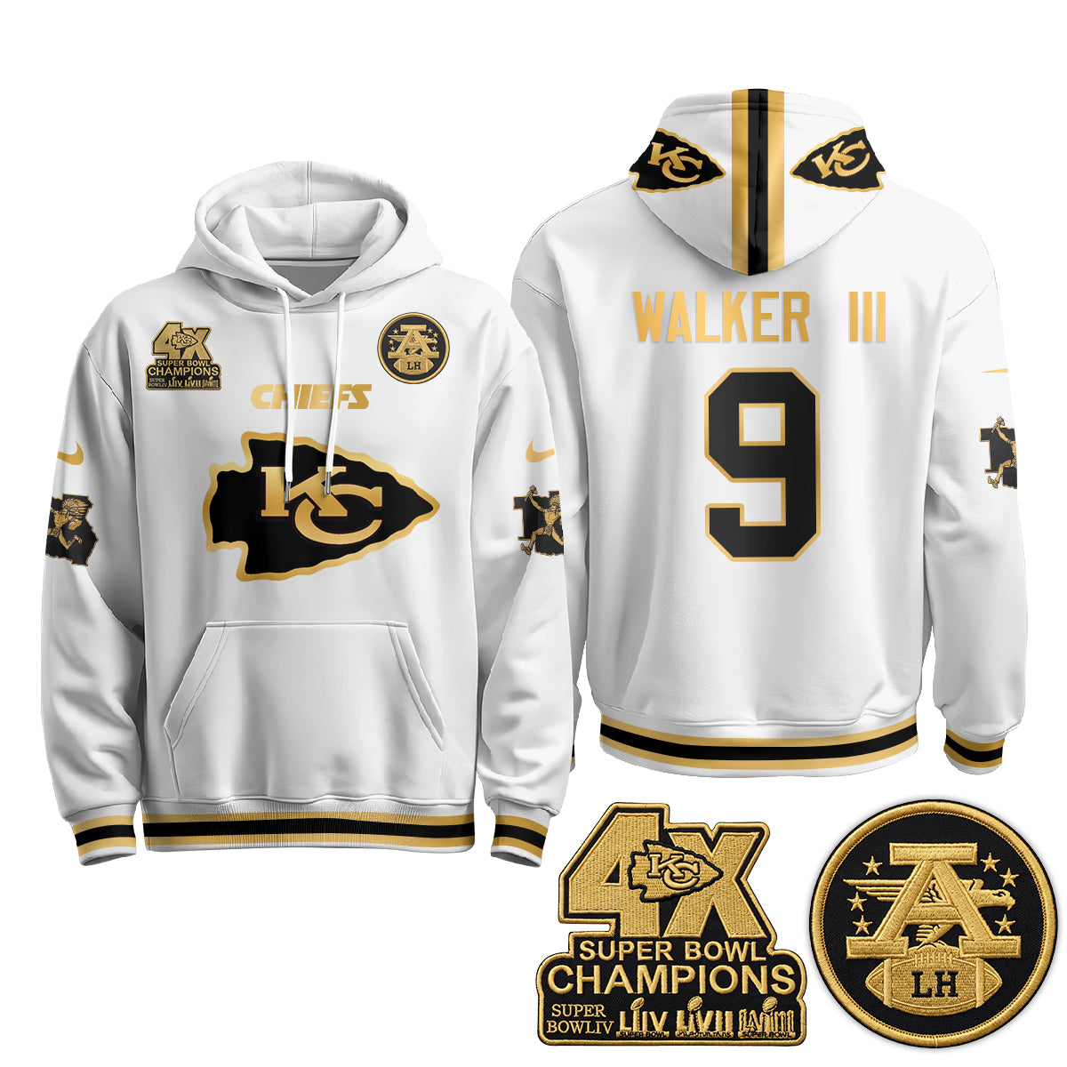 KC 4X Champs Gold Edition Hoodie - Stitched