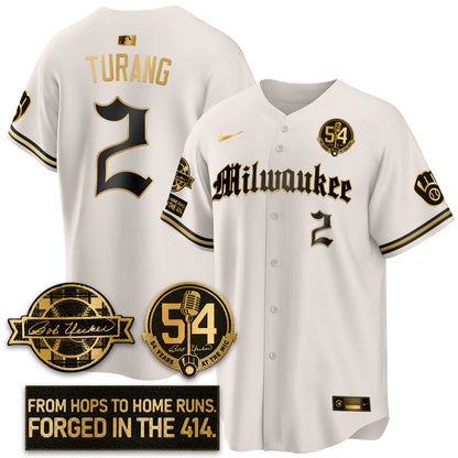 MIL Bob Uecker Patch Vapor Premier Limited Jersey - Gothic Edition - Stitched