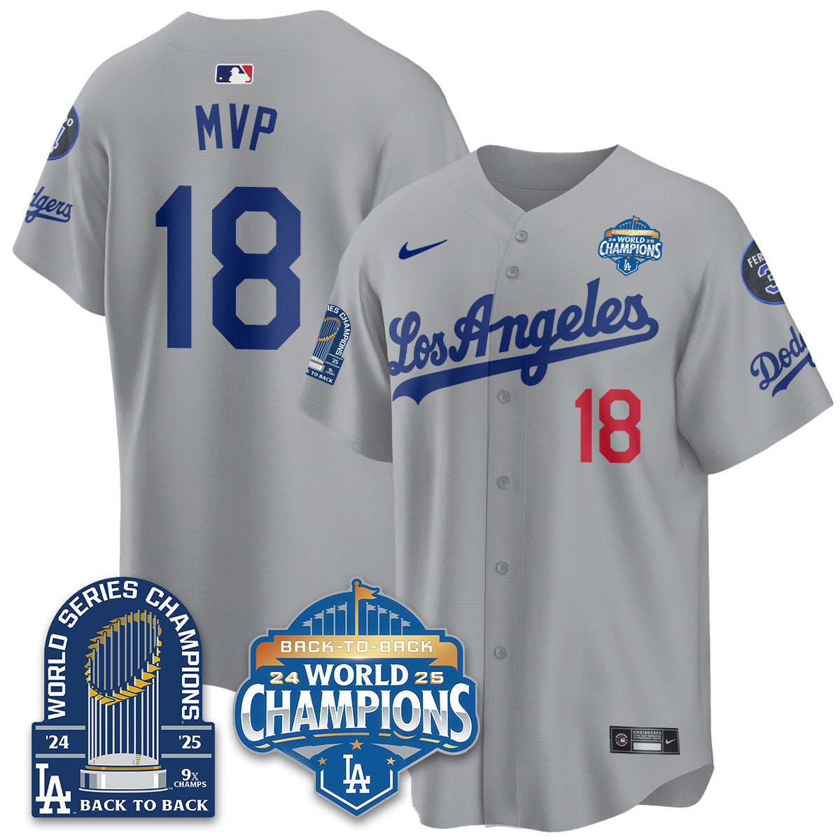 LAD Alternate Vapor Limited Jersey - 9x Champs - Stitched