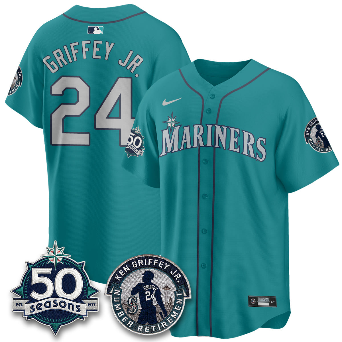 SEA Ken Griffey Jr. Patch Vapor Premier Limited Jersey - Stitched