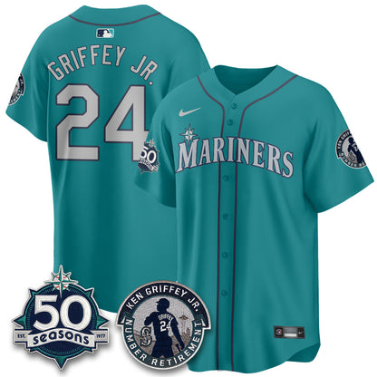 SEA Ken Griffey Jr. Patch Vapor Premier Limited Jersey - Stitched