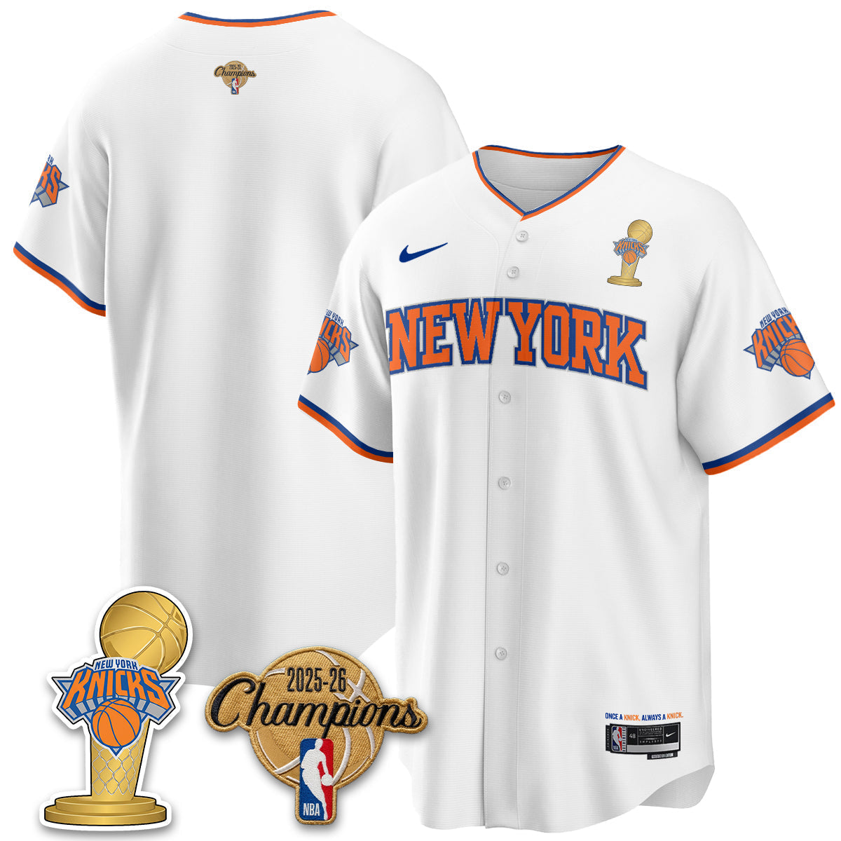 NYK 2026 NBA Champions Vapor Jersey - Stitched