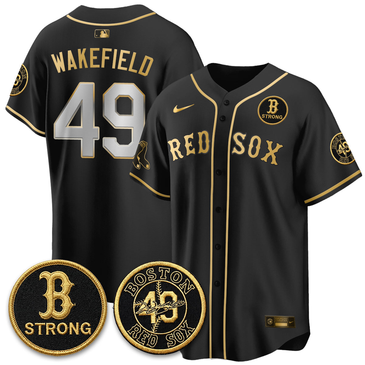 BOS Tim Wakefield Memorial Patch Vaper Premier Limited Jersey - Stitched V2