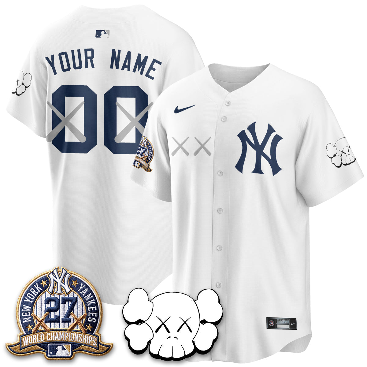 NYY x KAWS Edition Vapor Custom Jersey - Stitched