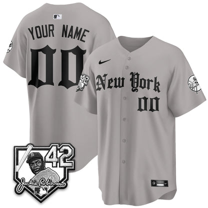 NYY 2026 Jackie Robinson Day Gothic Vapor Custom Limited Jersey - Stitched