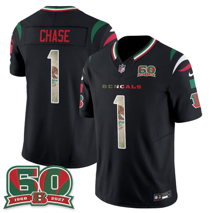 Cincinnati Bengals Mexico Edition Vapor Jersey - Stitched