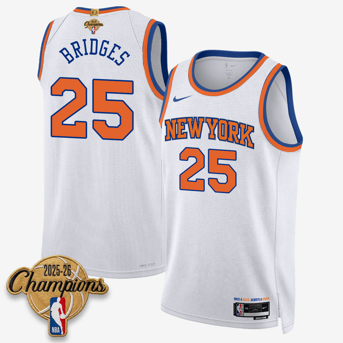 NYK 2026 Basketball Champions Vapor Jersey V2- Stitched