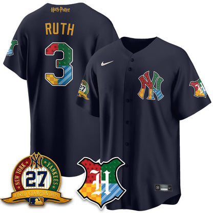 NYY x "The Lightning Bolt Wizard" Edition Vapor Jersey- Stitched