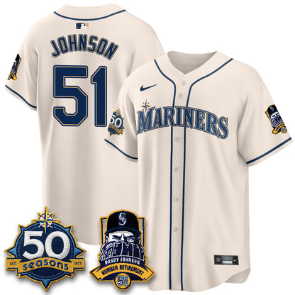 SEA Randy Johnson Vapor Limited Jersey V2- Stitched