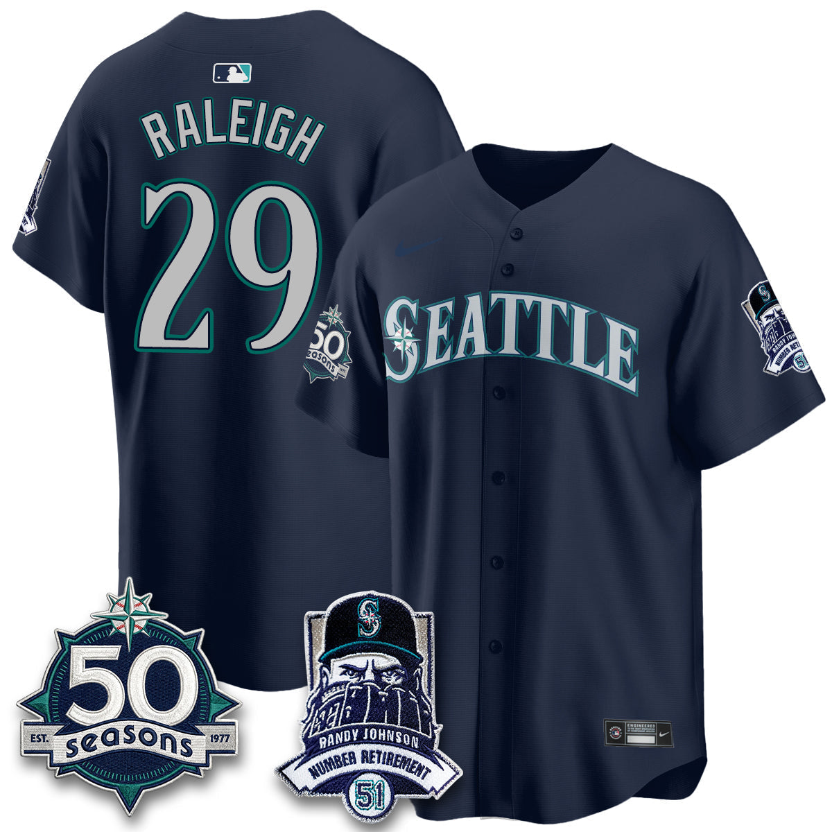 SEA Randy Johnson Vapor Limited Jersey V2- Stitched