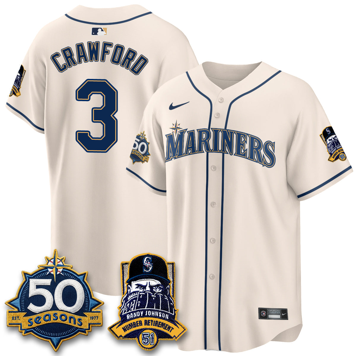 SEA Randy Johnson Vapor Limited Jersey V2- Stitched