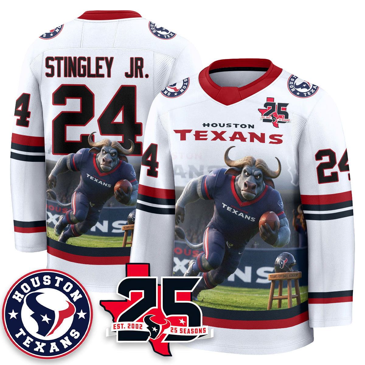 HOU x Bull Chief Edition Hockey Jersey - Printed