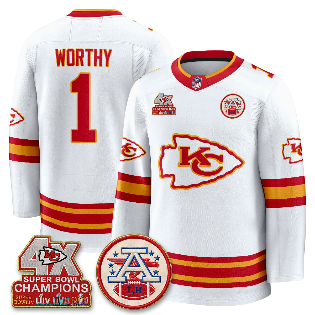 KC 4X Champs Edition Hockey Jersey - Stitched