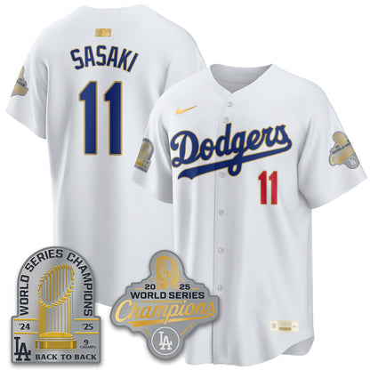 LAD Gold Collection Stadium Vapor Limited Jersey - 9x Champs - Stitched
