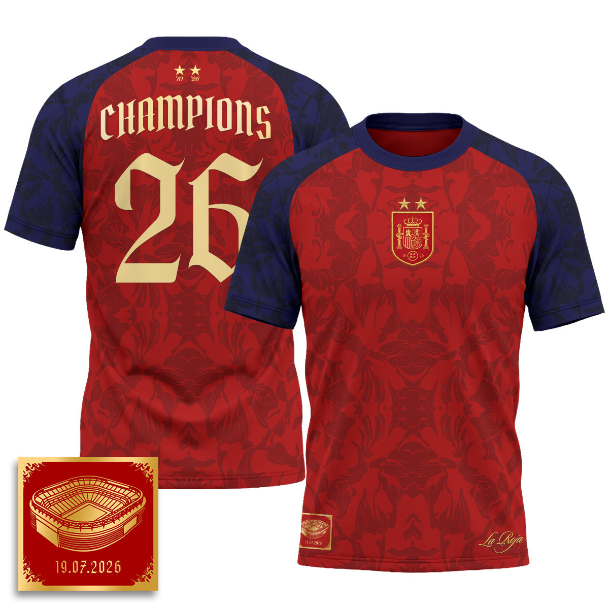 Spain 2026 Soccer Champions Vapor Jersey - Printed