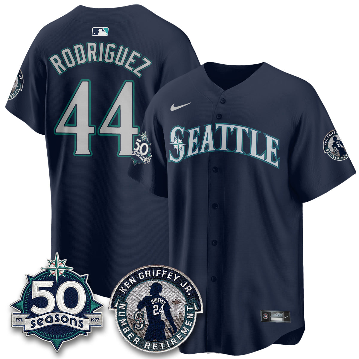 SEA Ken Griffey Jr. Patch Vapor Premier Limited Jersey - Stitched