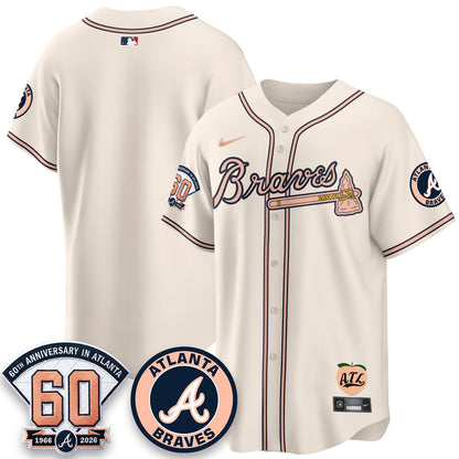 ATL 60th Anniversary Peach Edition Vapor Premier Limited Jersey - Stitched