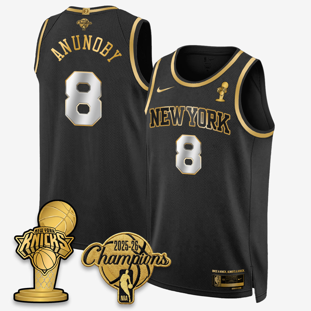 NYK 2026 NBA Champions Gold Edition Vapor Jersey - Stitched