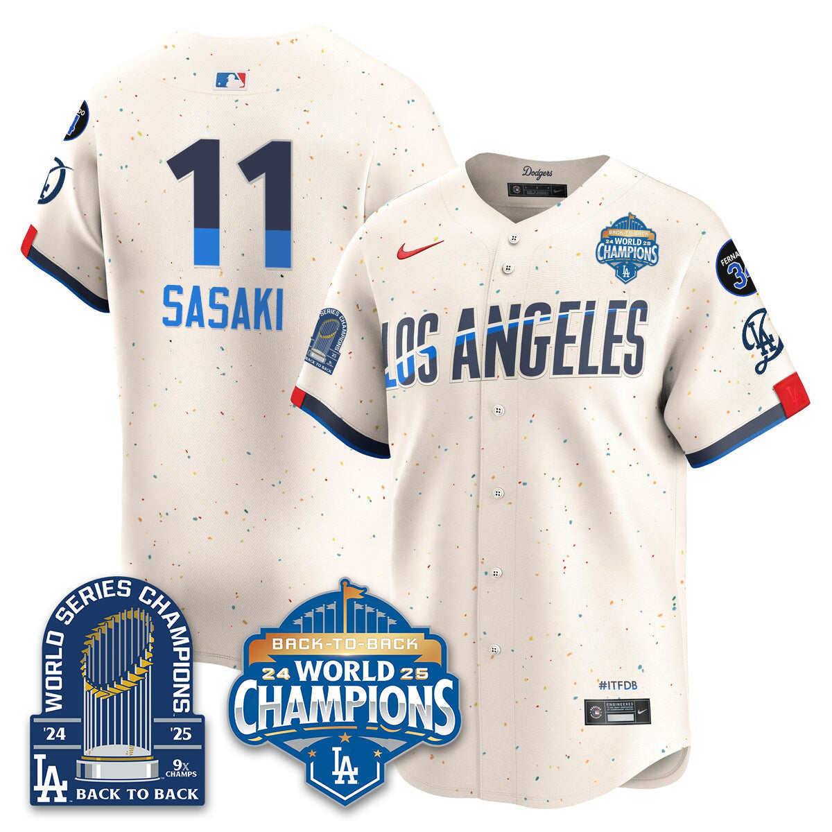 LAD Alternate Vapor Limited Jersey - 9x Champs - Stitched