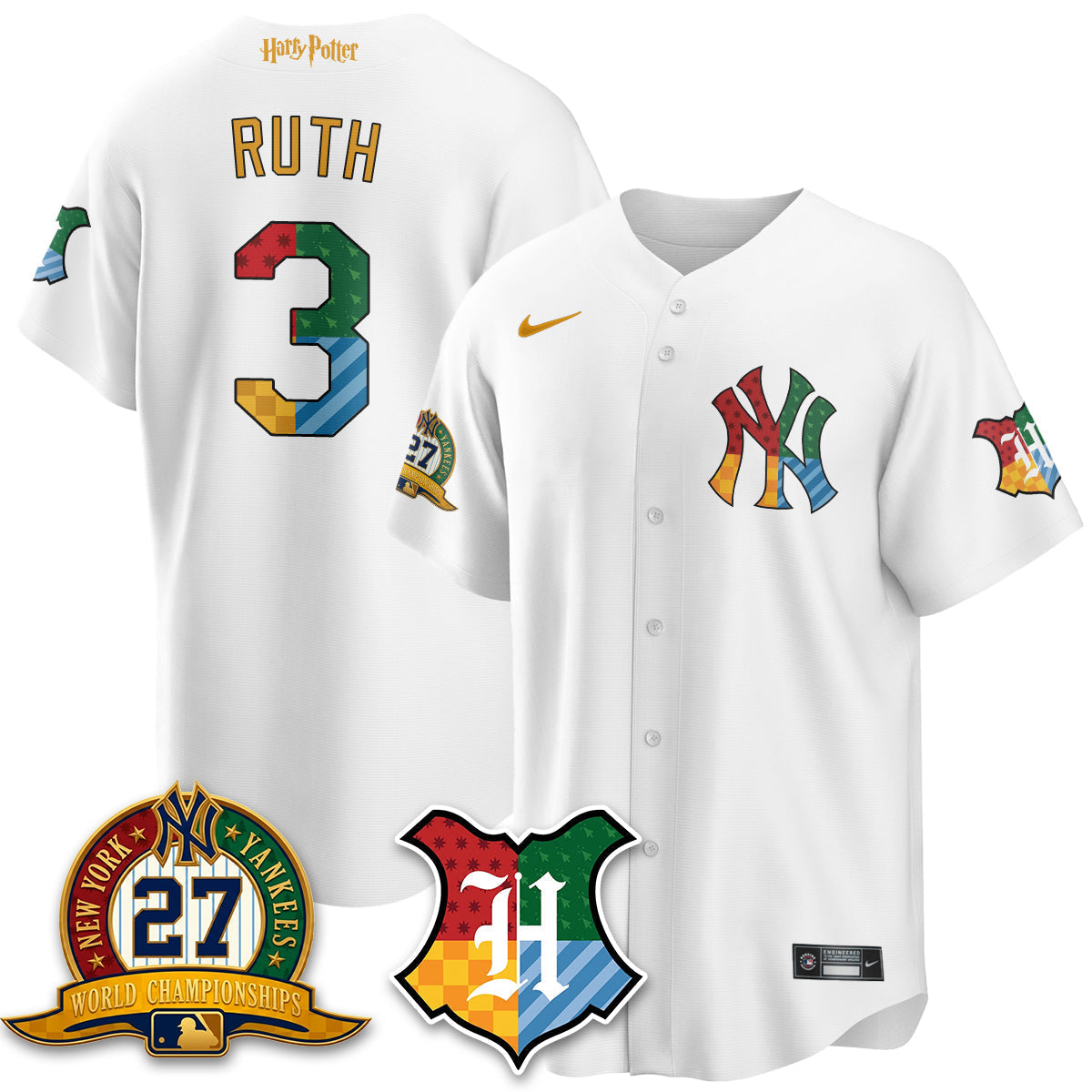 NYY x "The Lightning Bolt Wizard" Edition Vapor Jersey- Stitched