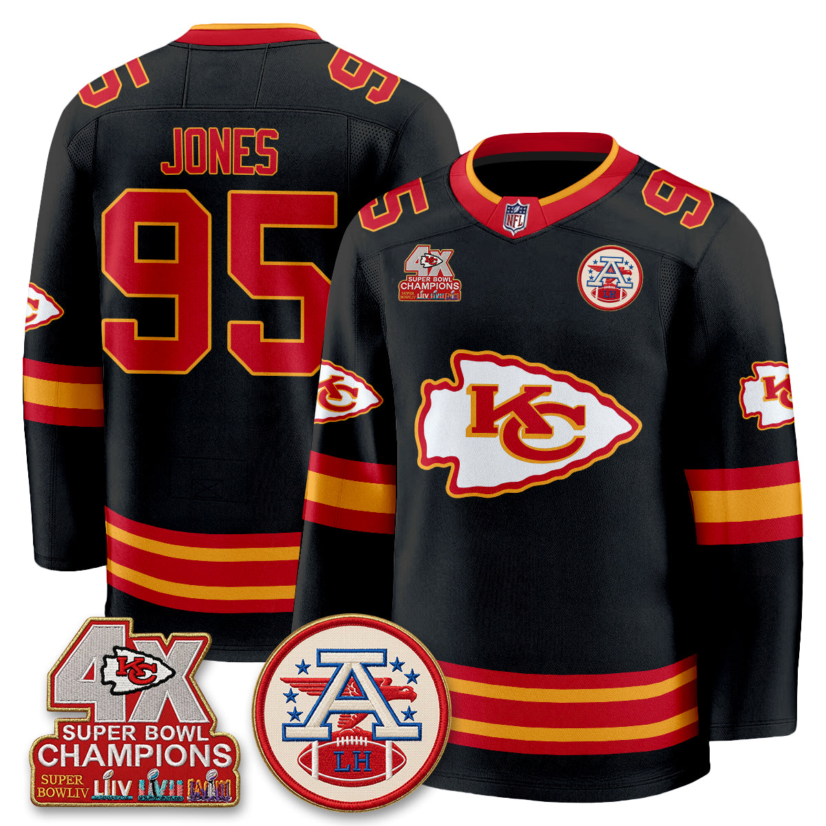 KC 4X Champs Edition Hockey Jersey - Stitched