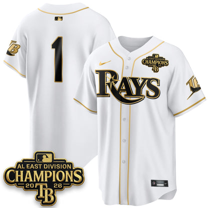 Tampa Bay Rays 2026 AL East Champs Gold Edition Vapor Jersey - Stitched