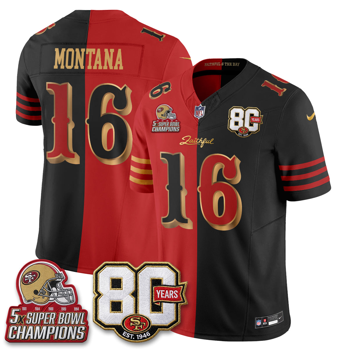 SF Rivalries Split Edition Vapor Jersey - Stitched