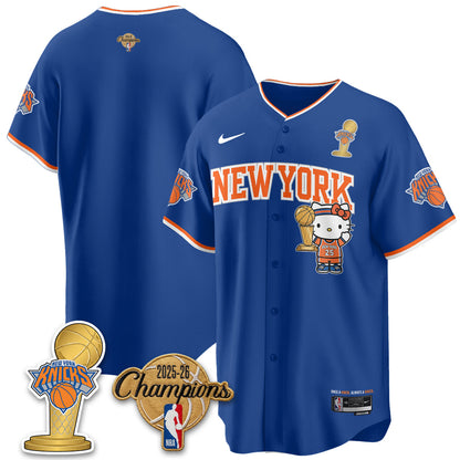 NYK 2026 NBA Champions x Meow Kitty Vapor Jersey - Stitched