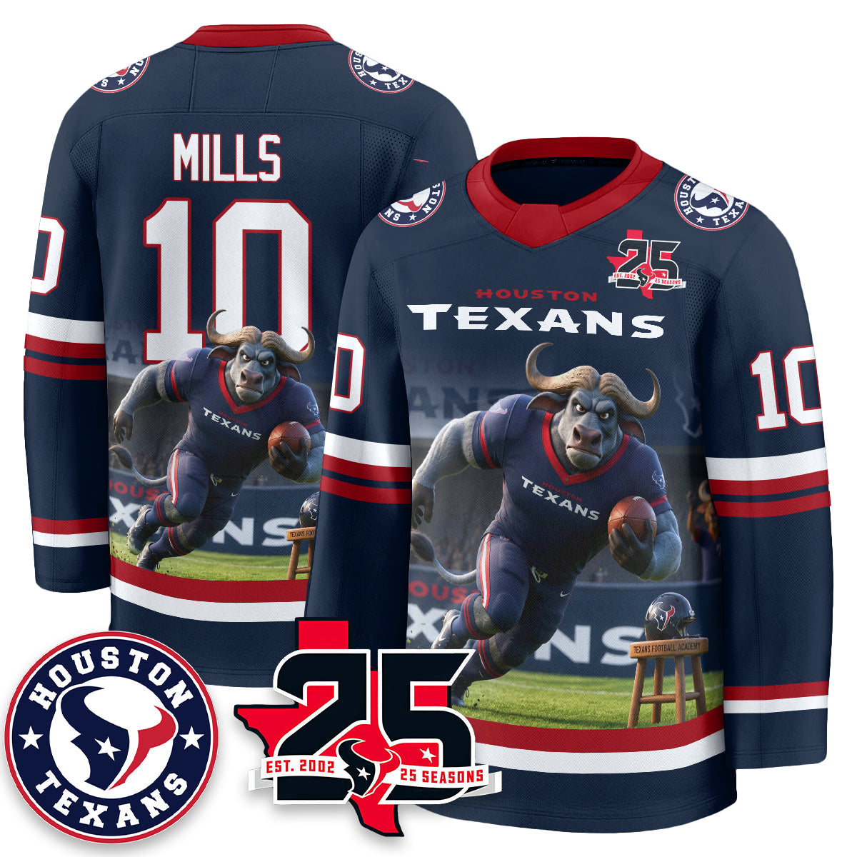HOU x Bull Chief Edition Hockey Jersey - Printed