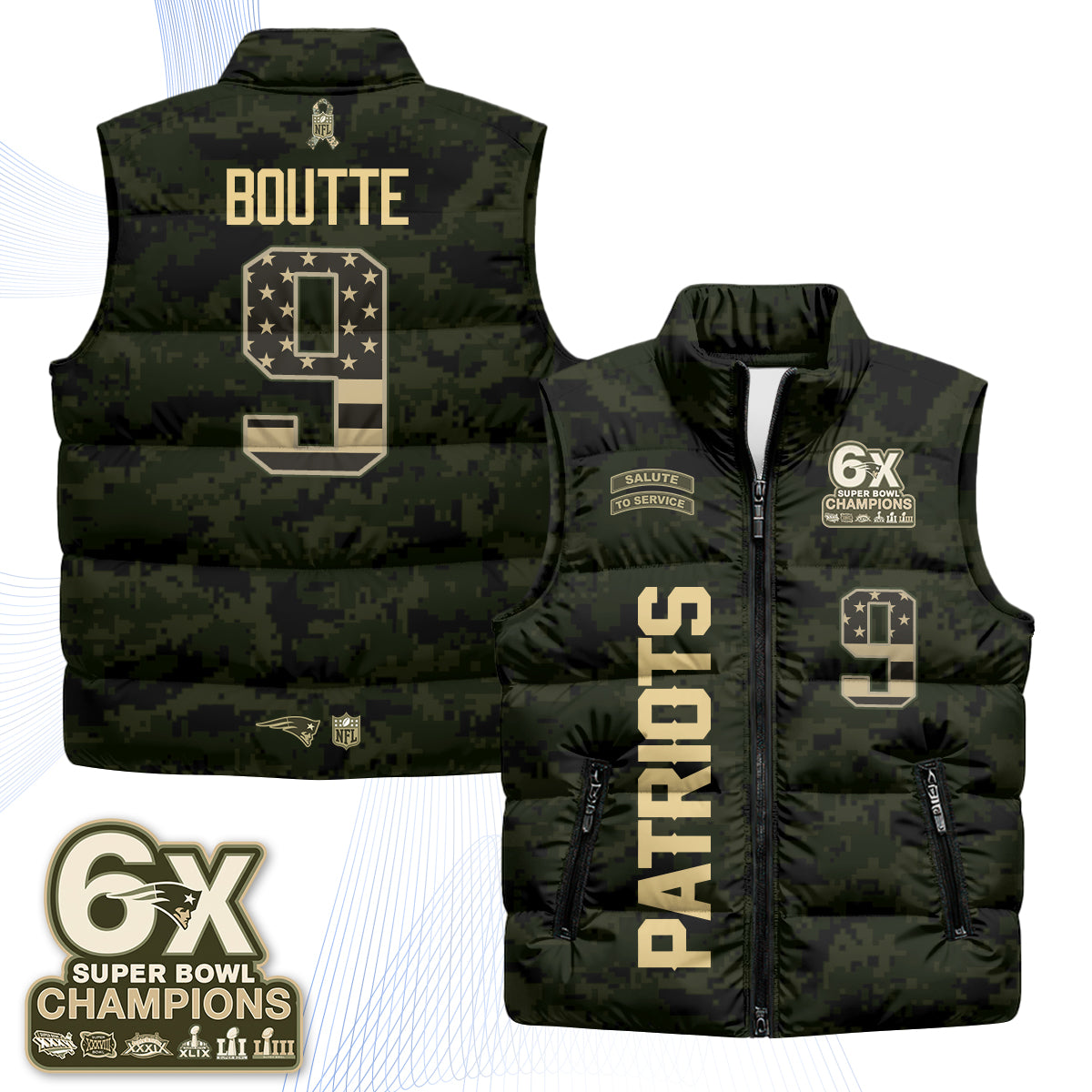 NE 2026 Salute to Service Puffer Vest - Printed