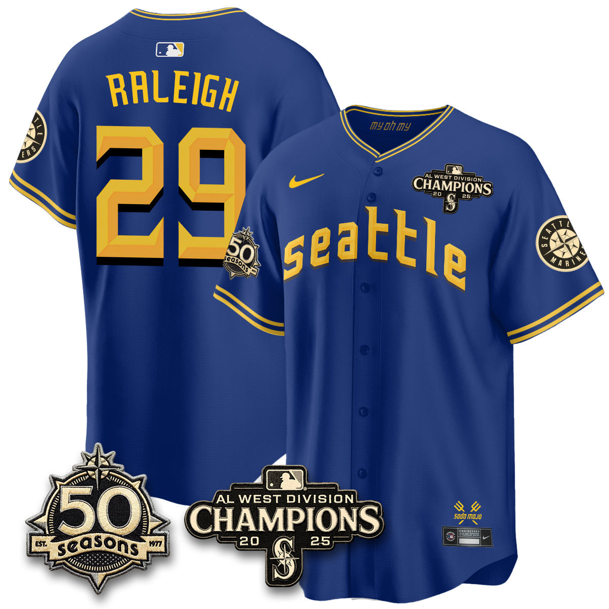 SEA Vapor Premier Limited Jersey - 50th Anniversary & AL West Division Champions - Steelheads Community Funds - Stitched