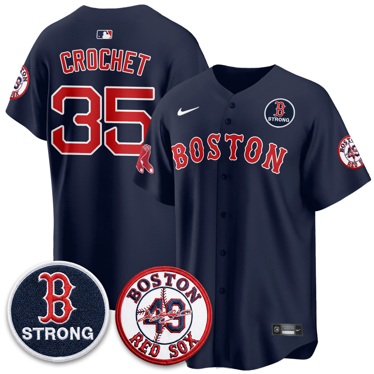 BOS Tim Wakefield Memorial Patch Vaper Premier Limited Jersey - Stitched V2