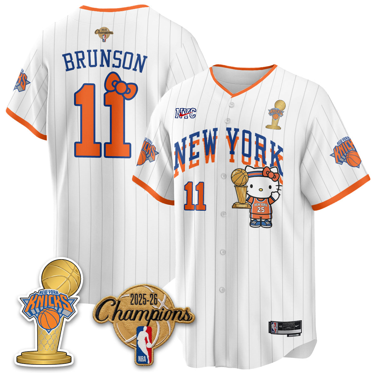 NYK 2026 NBA Champions x Meow Kitty Vapor Jersey - Stitched