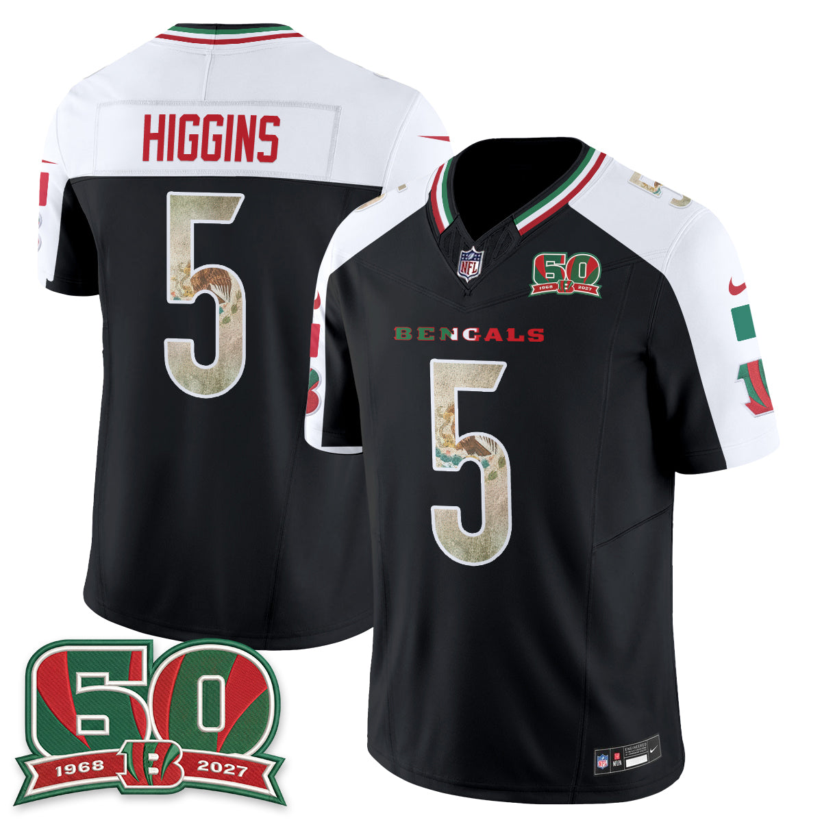 Cincinnati Bengals Mexico Edition Vapor Jersey - Stitched