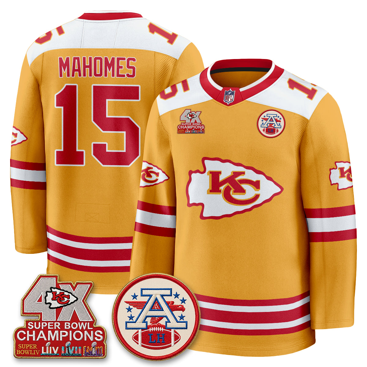 KC 4X Champs Edition Hockey Jersey - Stitched