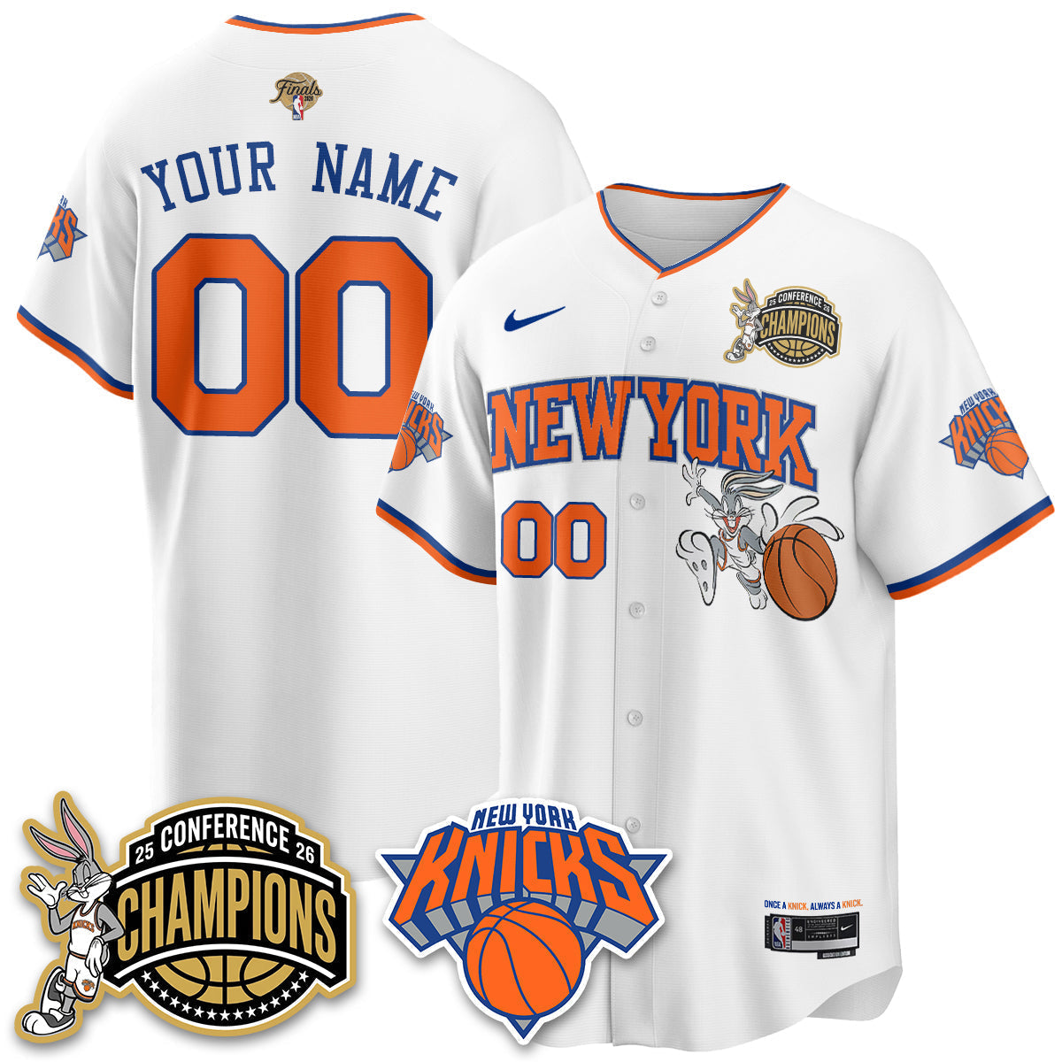NYK 2026 NBA Finals x Bunny Vapor Custom Jersey V2- Stitched