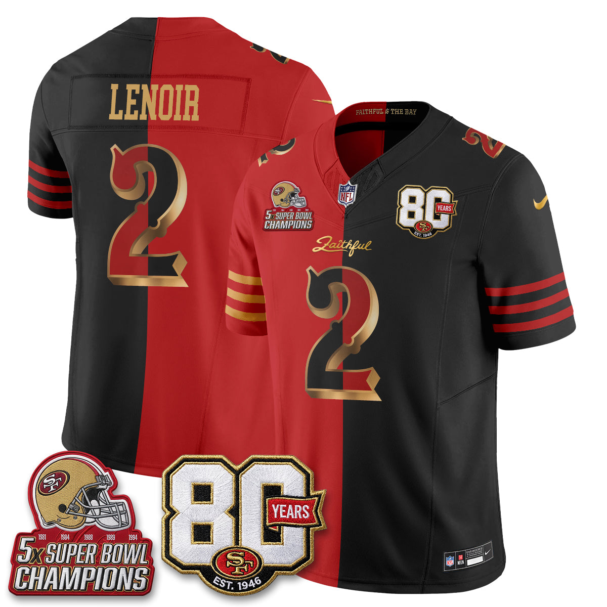 SF Rivalries Split Edition Vapor Jersey - Stitched