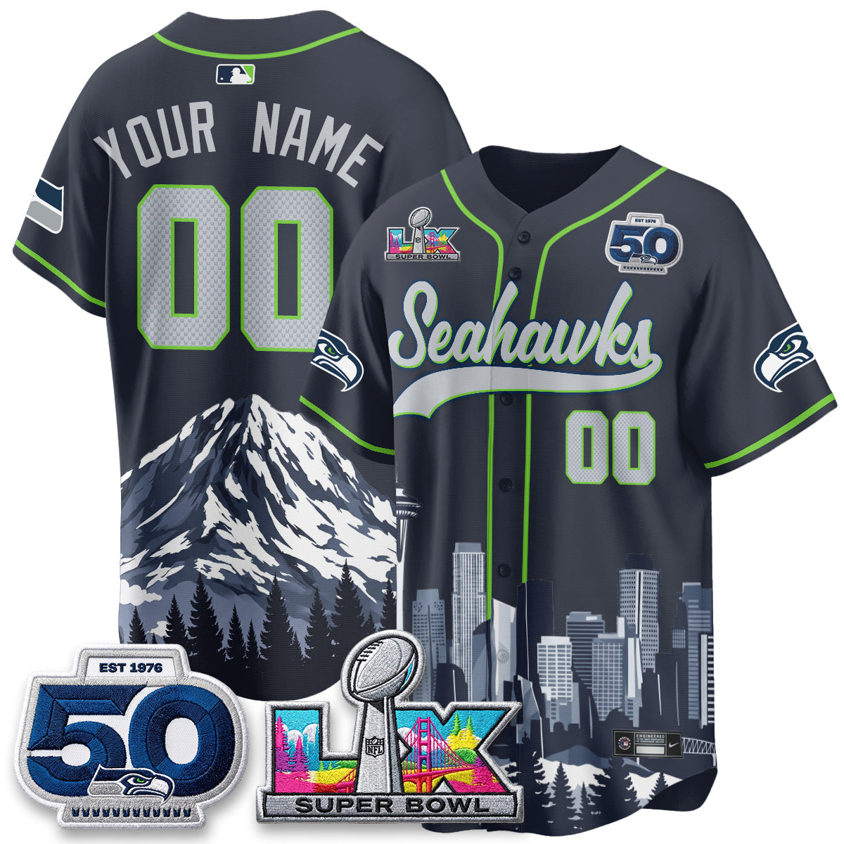 SEA City Edition Vapor Baseball Custom Jersey - Stitch