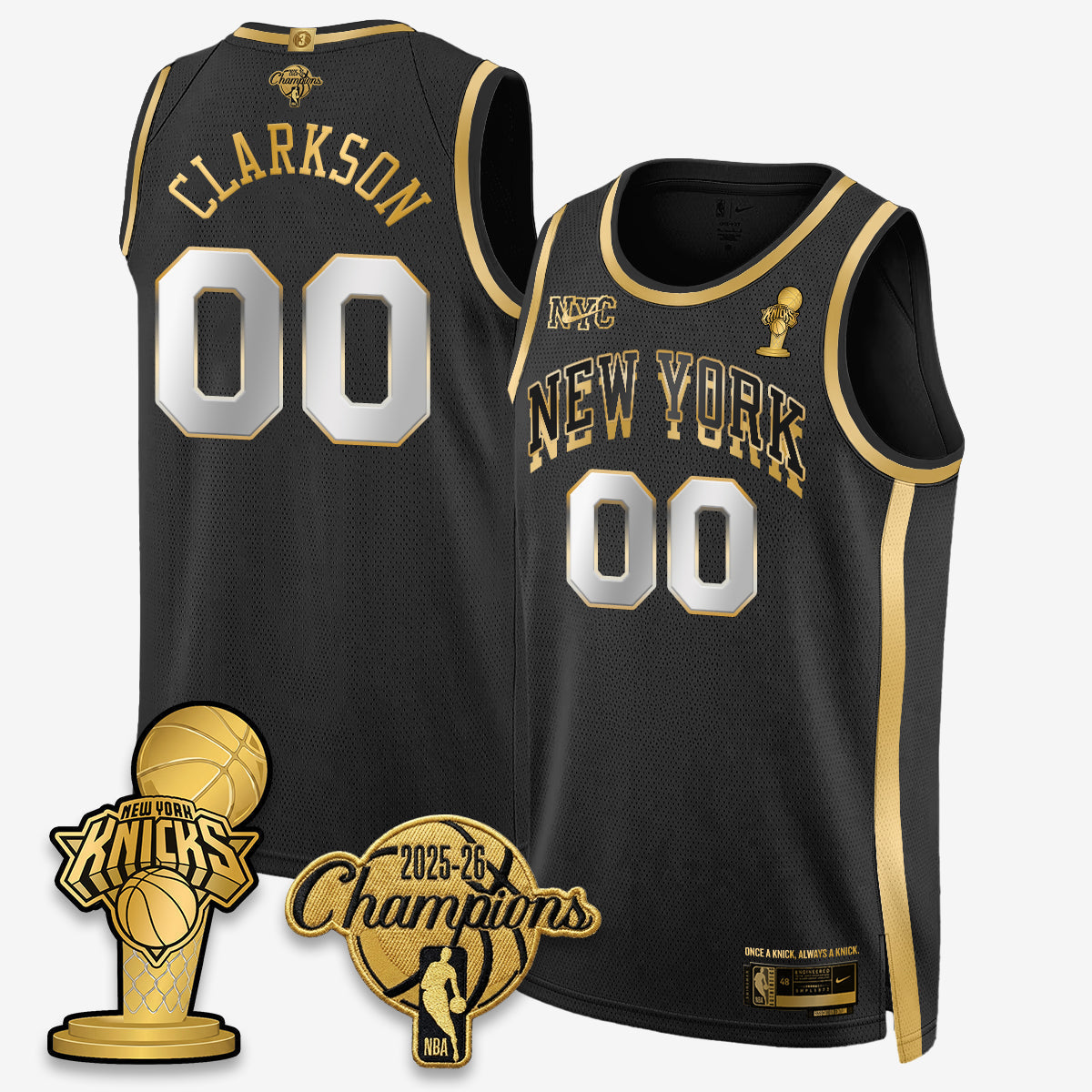 NYK 2026 NBA Champions Gold Edition Vapor Jersey - Stitched