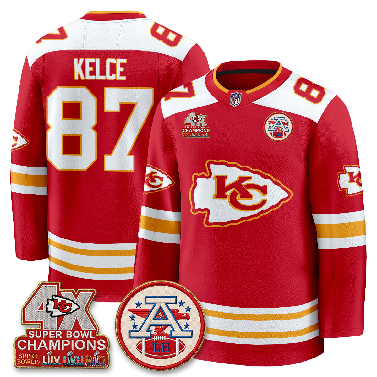 KC 4X Champs Edition Hockey Jersey - Stitched