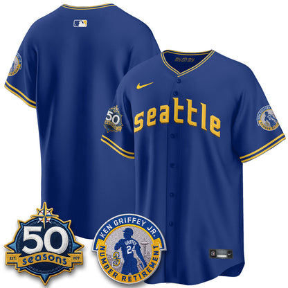 SEA Ken Griffey Jr. Patch Vapor Premier Limited Jersey - Stitched