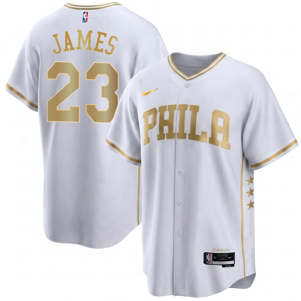 PHI LeBron James #23 Vapor Baseball Jersey - Stitched