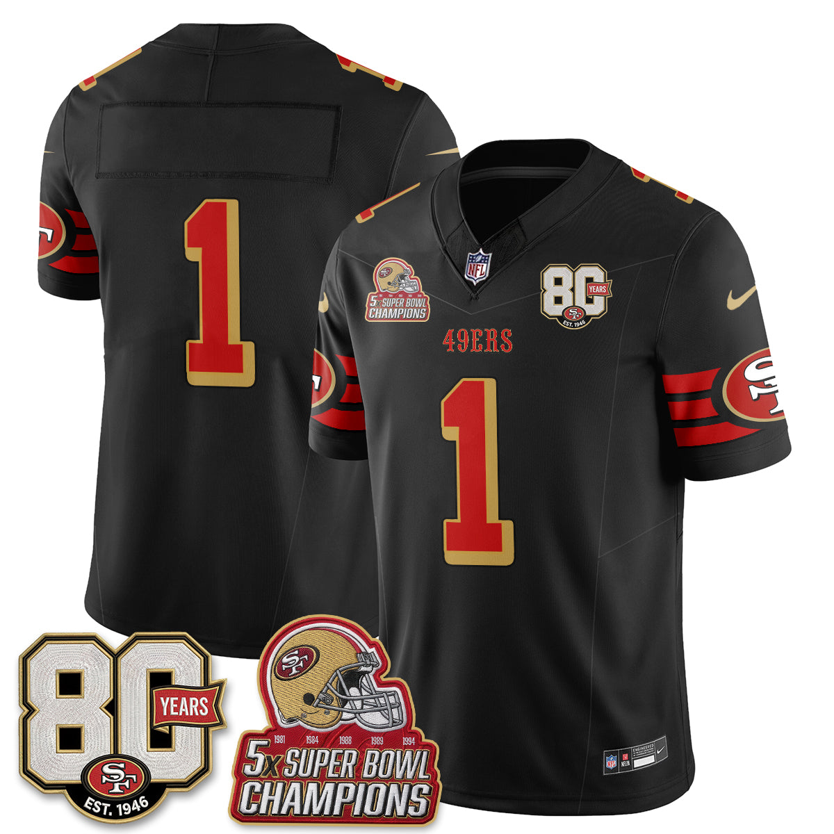 SF Throwback Vapor Jersey - Stitched