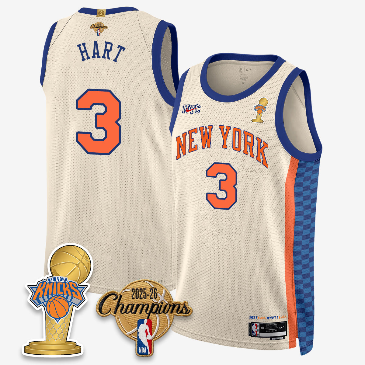 NYK 2026 Basketball Champions Vapor Jersey - Stitched